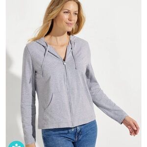 coolibar seaside sun protective upf 50+ zip up summer hoodie